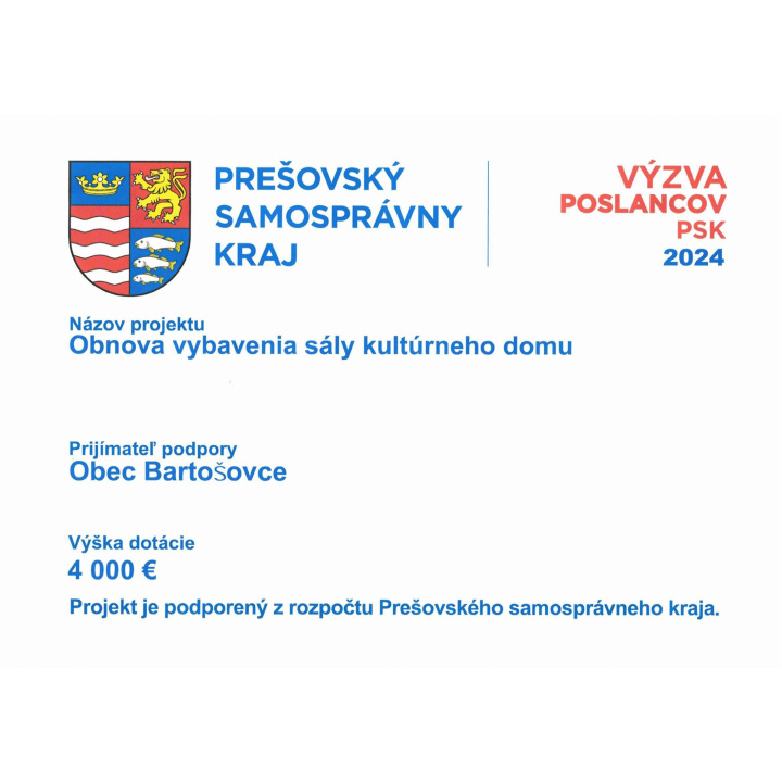 Obnova vybavenia sály kultúrneho domu